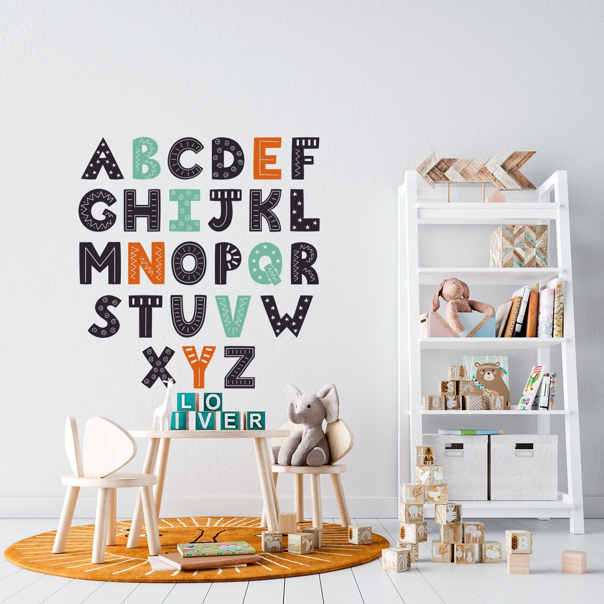 ADAZIO - Vinilo Infantil de Abecedario XL - 125cm x 130cm ancho x alto