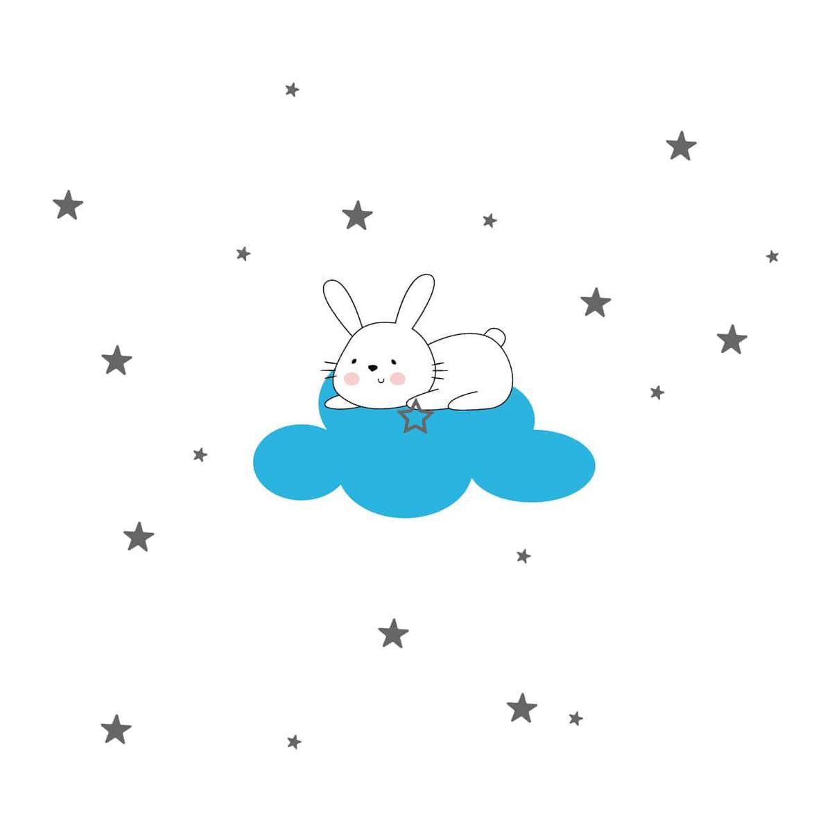 ADAZIO - Vinilo Decorativo Infantil de Conejo XS - 120cm x 110cm (ancho x alto)