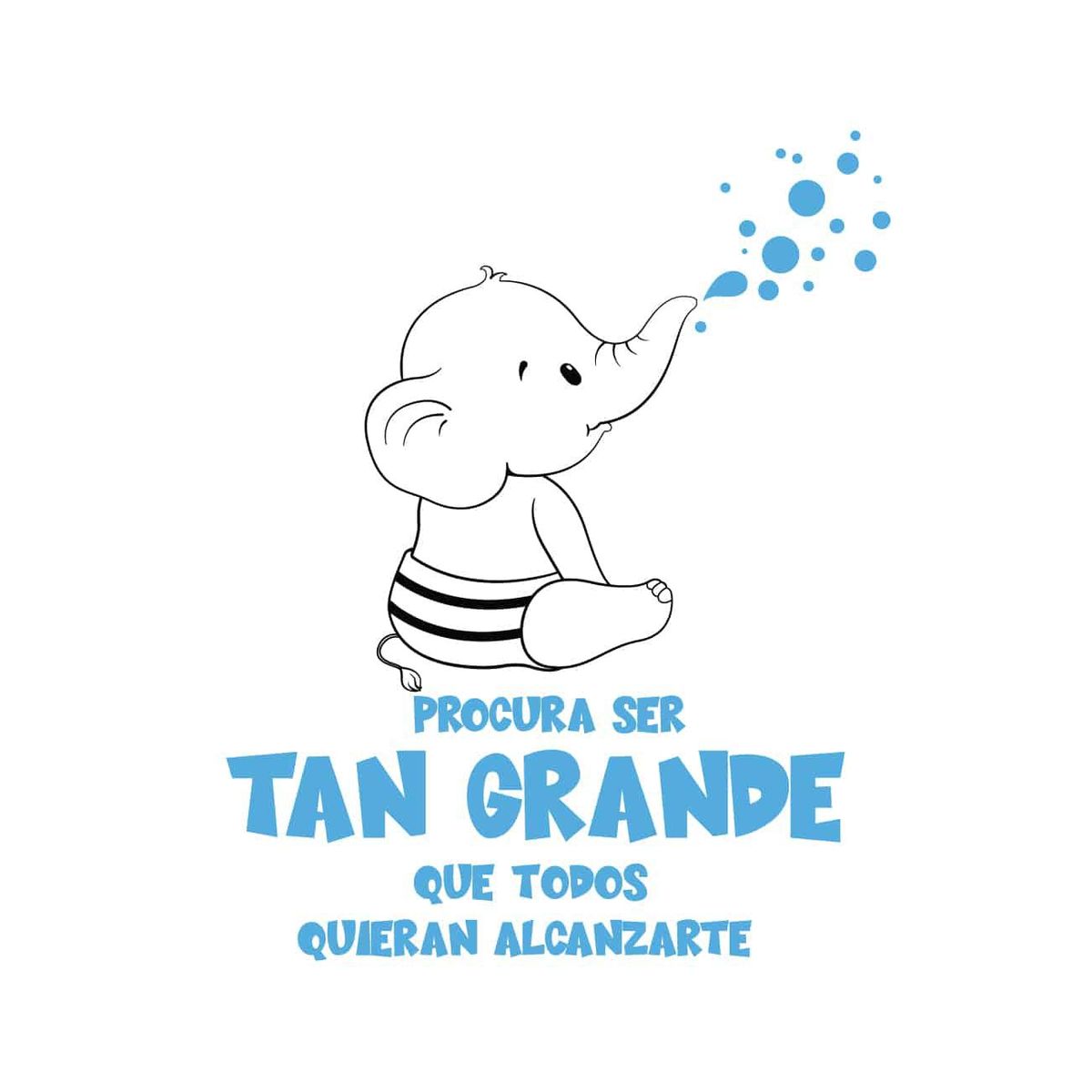 ADAZIO - Vinilo Decorativo Infantil Elefante con Texto M - 76cm x 95cm (ancho x alto)