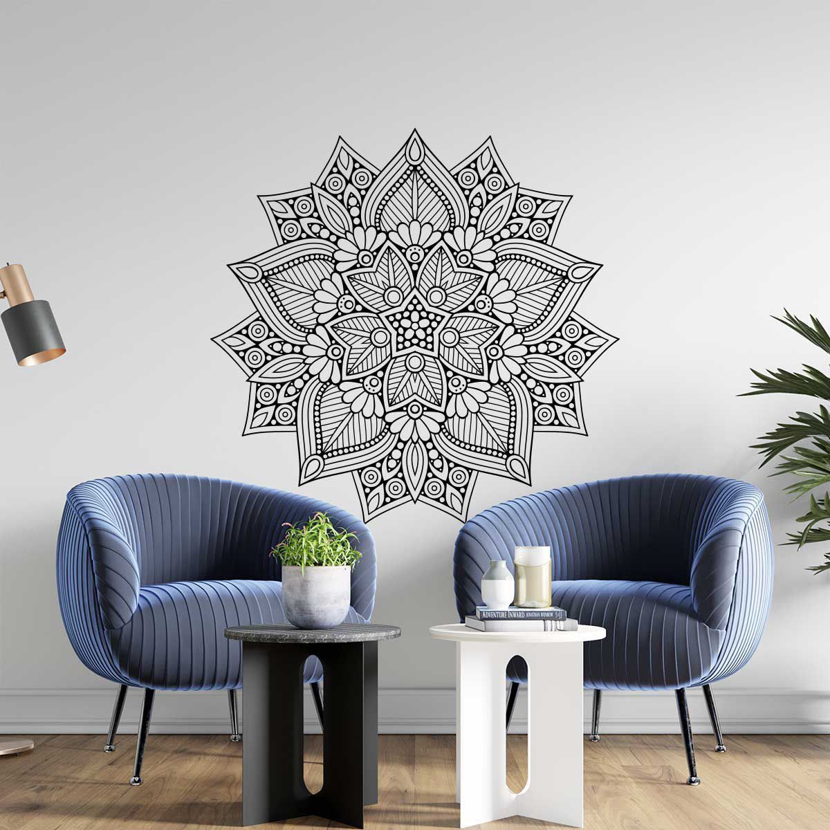 ADAZIO - Vinilo Decorativo Mandala Ornamental XL - 150cm x 150cm (ancho x alto)