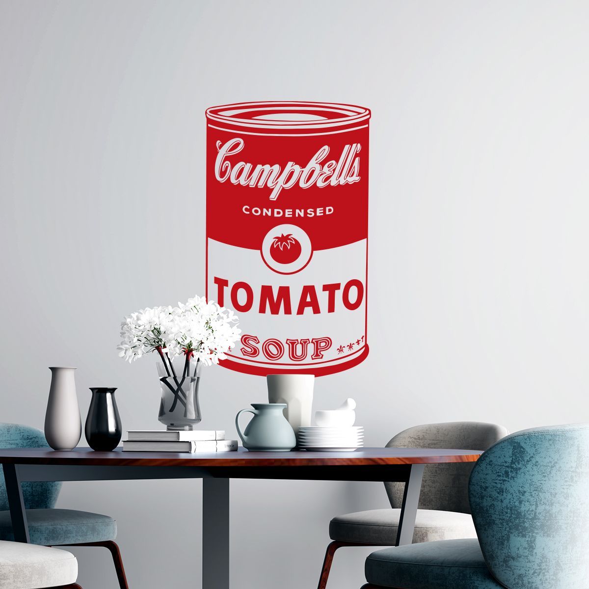 ADAZIO - Vinilo Decorativo Pop Art Campbell's XL - 78cm x 130cm (ancho x alto)