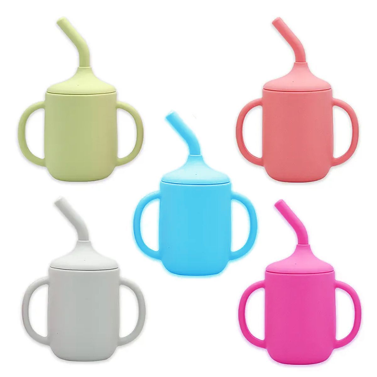 ENFANT'ASY - Vaso Pitillo Silicona Bebés Taza Entrenamiento Con Cepillo