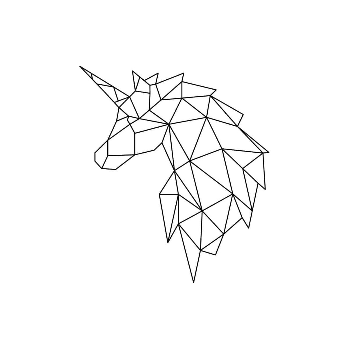 ADAZIO - Vinilo Decorativo Unicornio Geométrico L - 87cm x 100cm (ancho x alto)