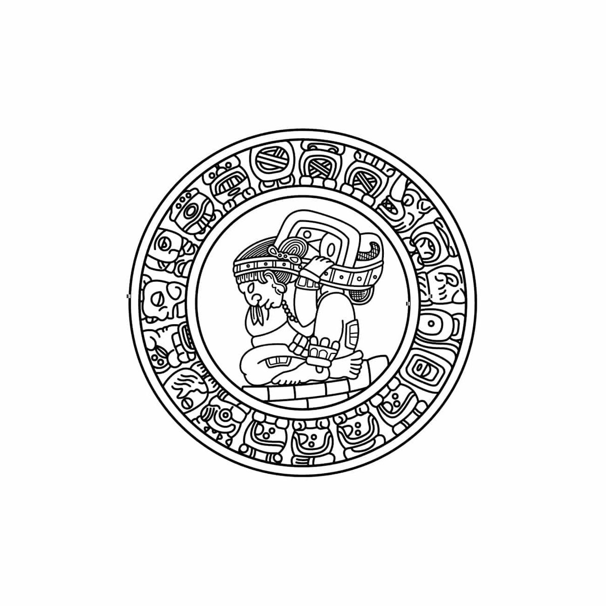 ADAZIO - Vinilo Decorativo de Calendario Maya XL - 150cm x 150cm (ancho x alto)