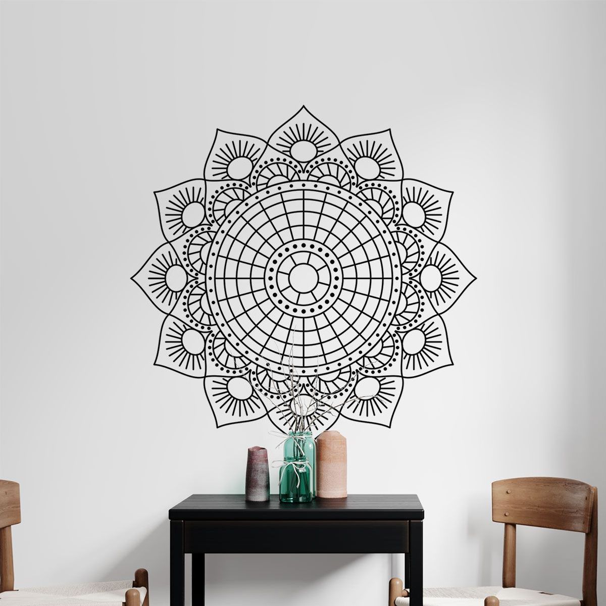 ADAZIO - Vinilo Decorativo de Mandala Jaipur XL - 150cm x 150cm (ancho x alto)