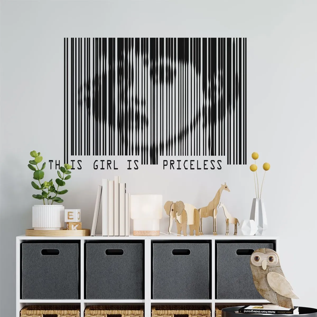 ADAZIO - Vinilo Chica en Código de Barras S - 78cm x 52cm ancho x alto