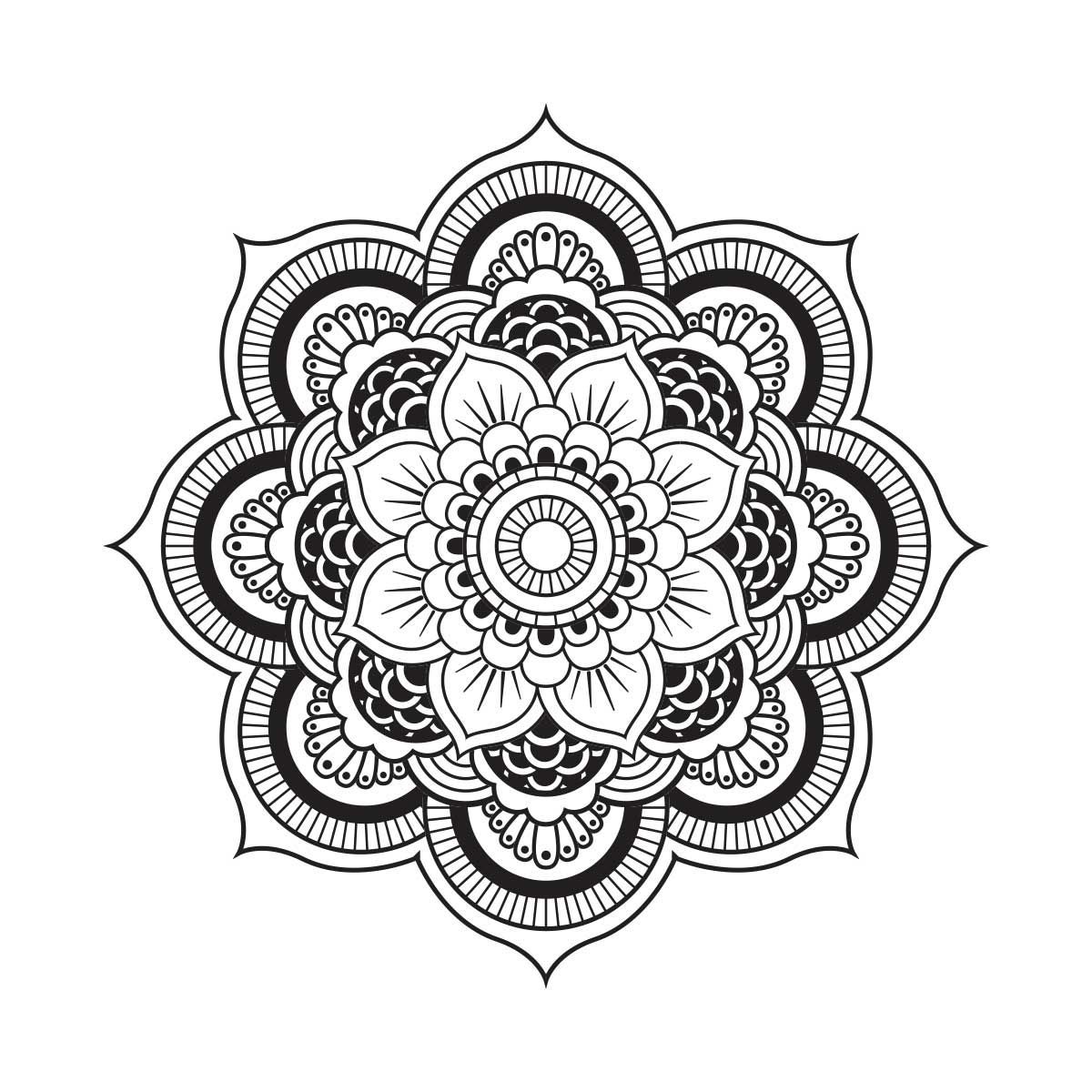 ADAZIO - Vinilo Decorativo de Mandala Agra L - 120cm x 120cm (ancho x alto)