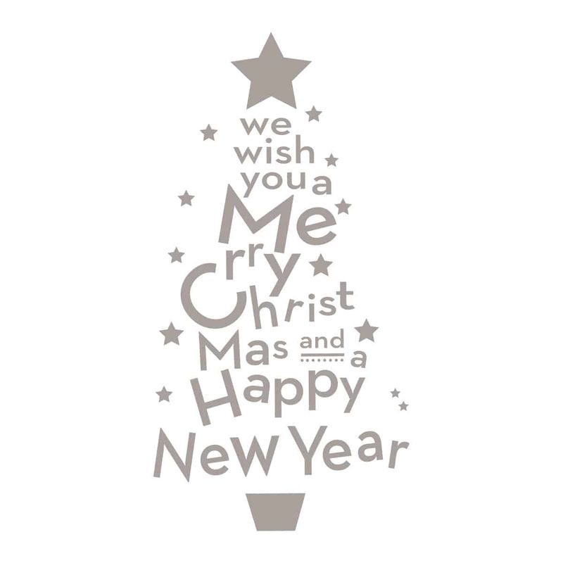 ADAZIO - Vinilo Árbol de Navidad en Textos L - 61cm x 120cm (ancho x alto)