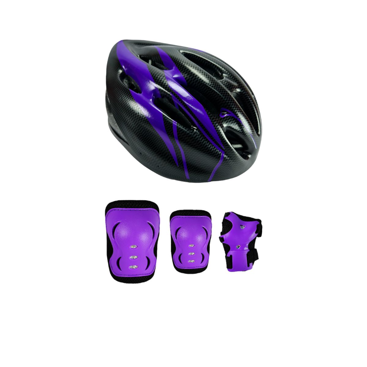 GENERICO - Combo Protecciones Patinaje Casco Rodilleras Coderas Guantes