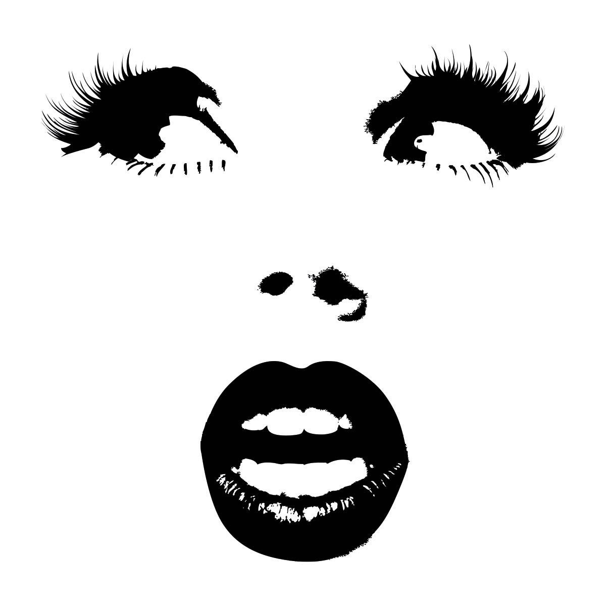 ADAZIO - Vinilo Decorativo Cara de Mujer Sorprendida XL - 160cm x 159cm (ancho x alto)