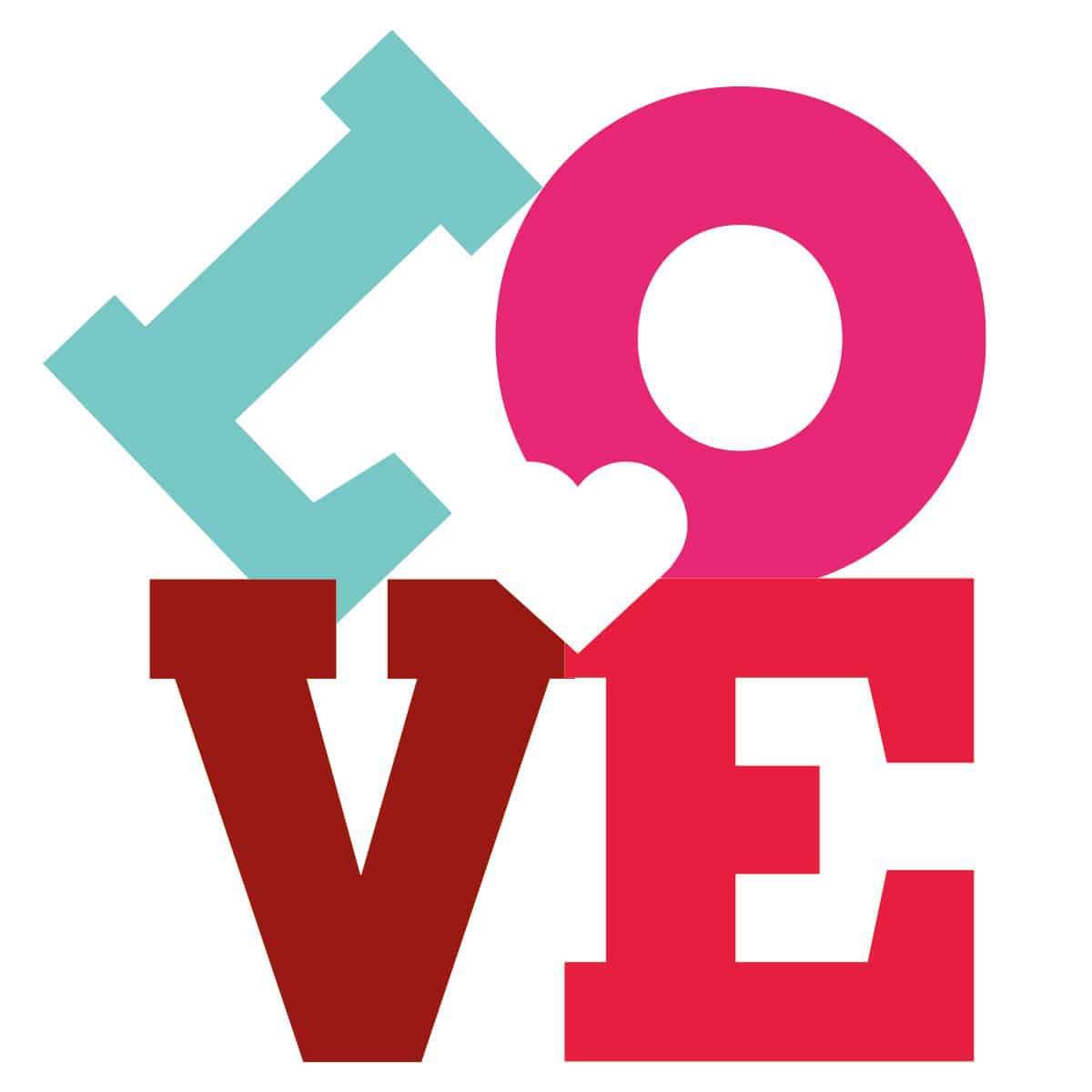 ADAZIO - Vinilo Decorativo de Texto Love XS - 50cm x 55cm (ancho x alto)