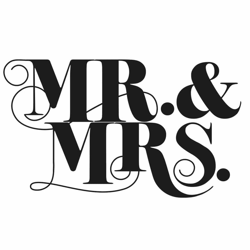 ADAZIO - Vinilo Decorativo de Texto Mr & MRS S - 129cm x 75cm (ancho x alto)