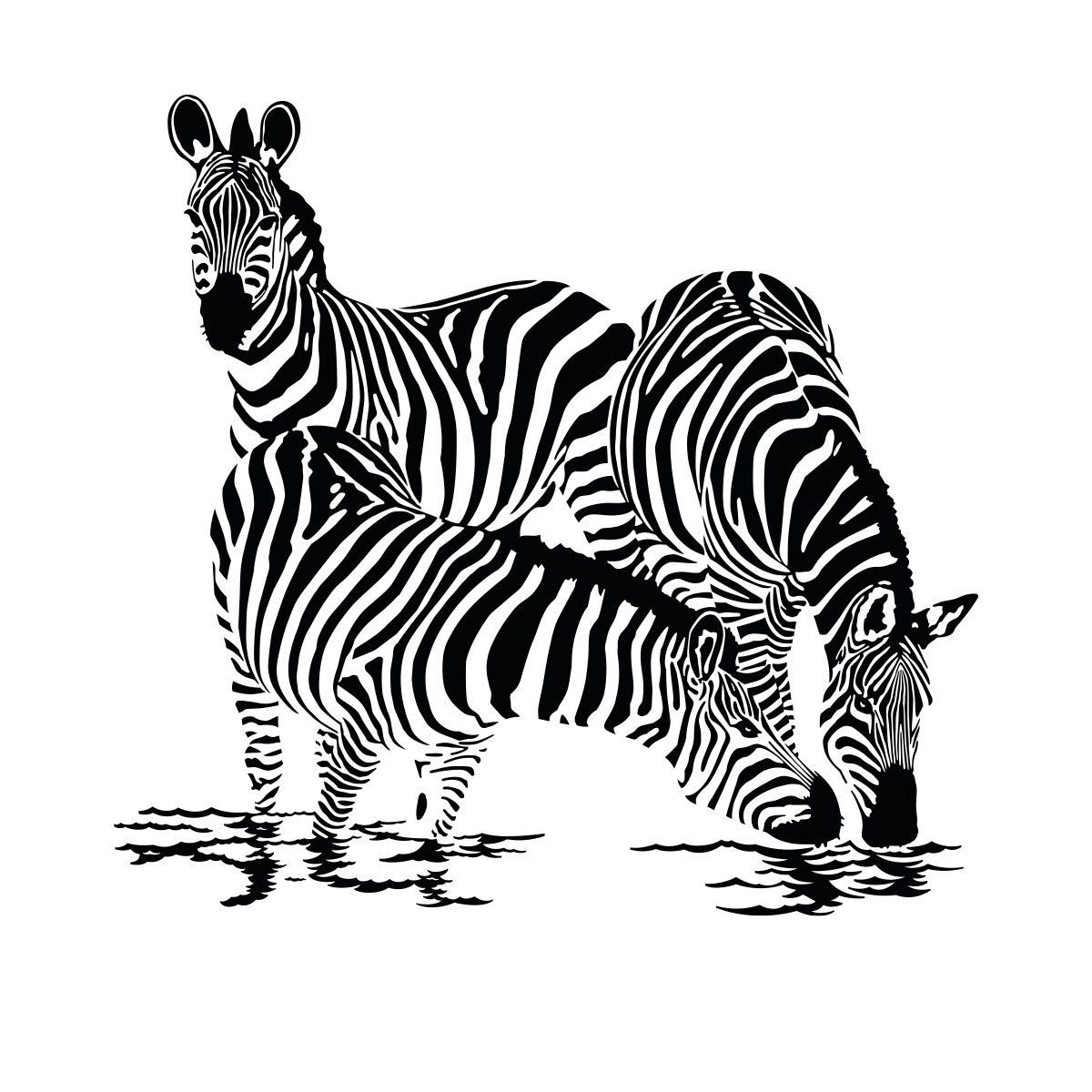 ADAZIO - Vinilo Decorativo de Cebras M - 110cm x 104cm (ancho x alto)