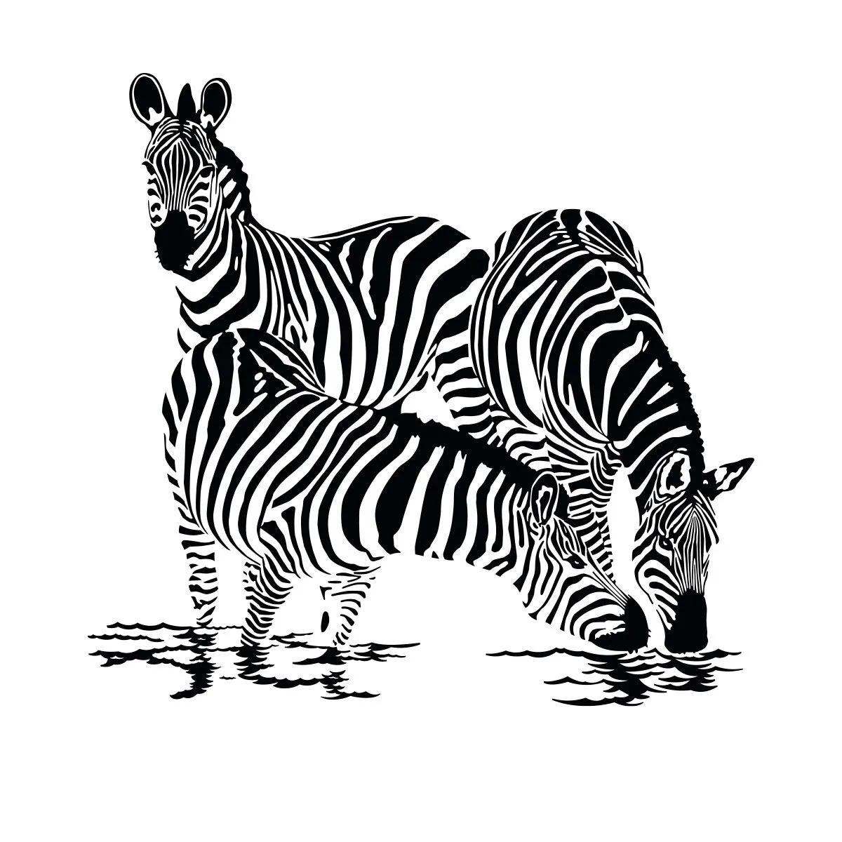 ADAZIO - Vinilo Decorativo de Cebras M - 110cm x 104cm (ancho x alto)