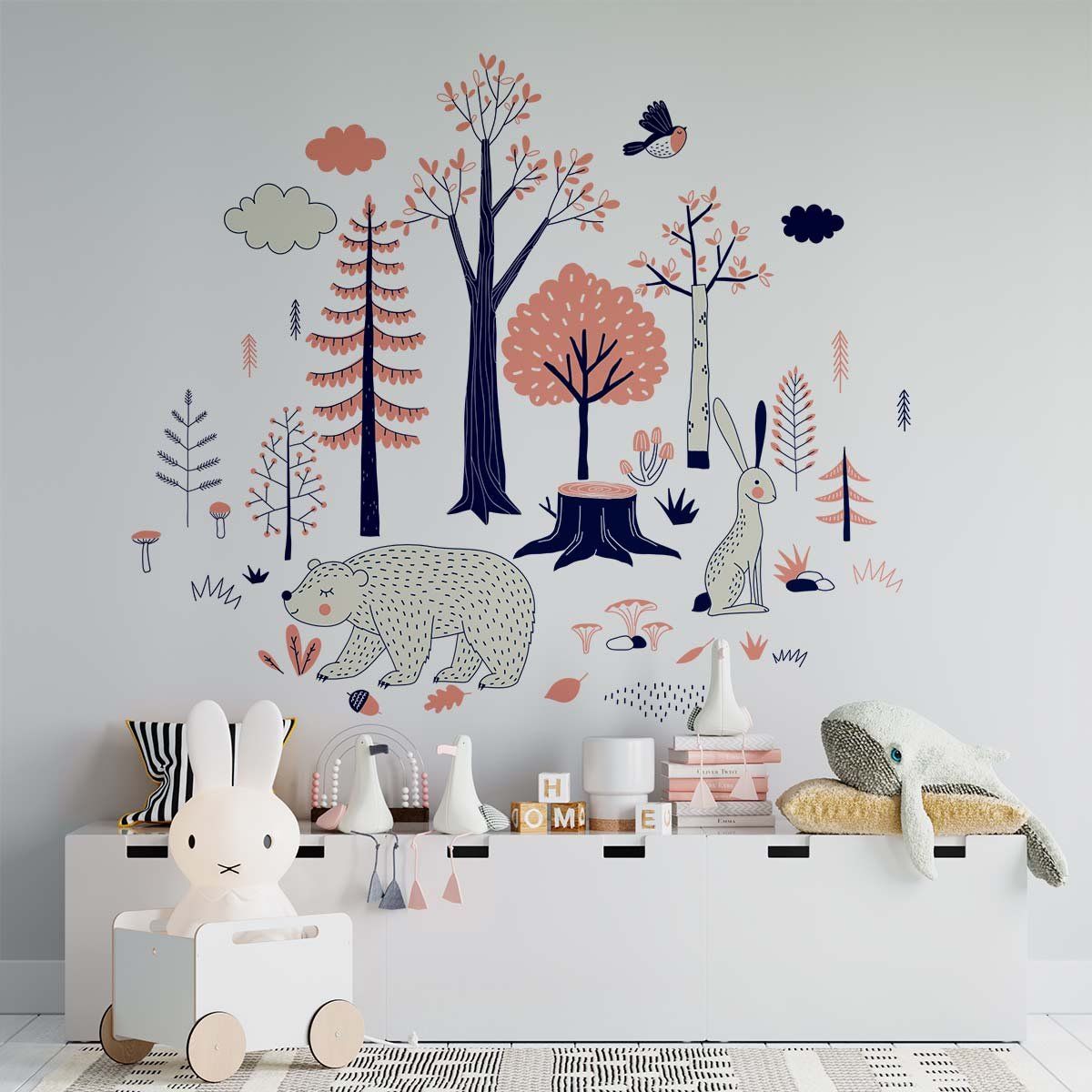 ADAZIO - Vinilo Infantil Animales del Bosque M - 160cm x 137cm (ancho x alto)