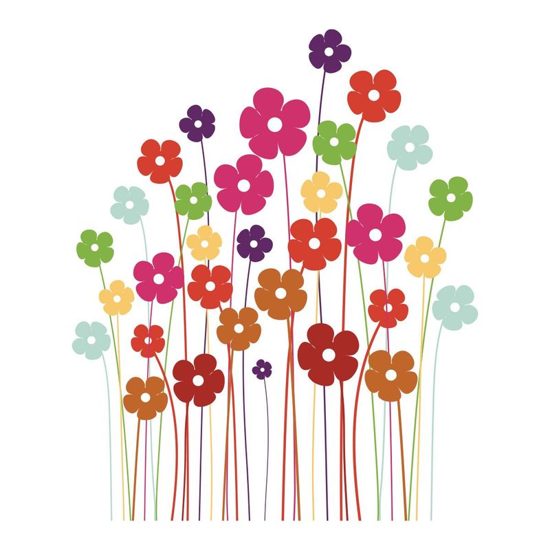 ADAZIO - Vinilo Decorativo Flores de Colores L - 116cm x 140cm ancho x alto