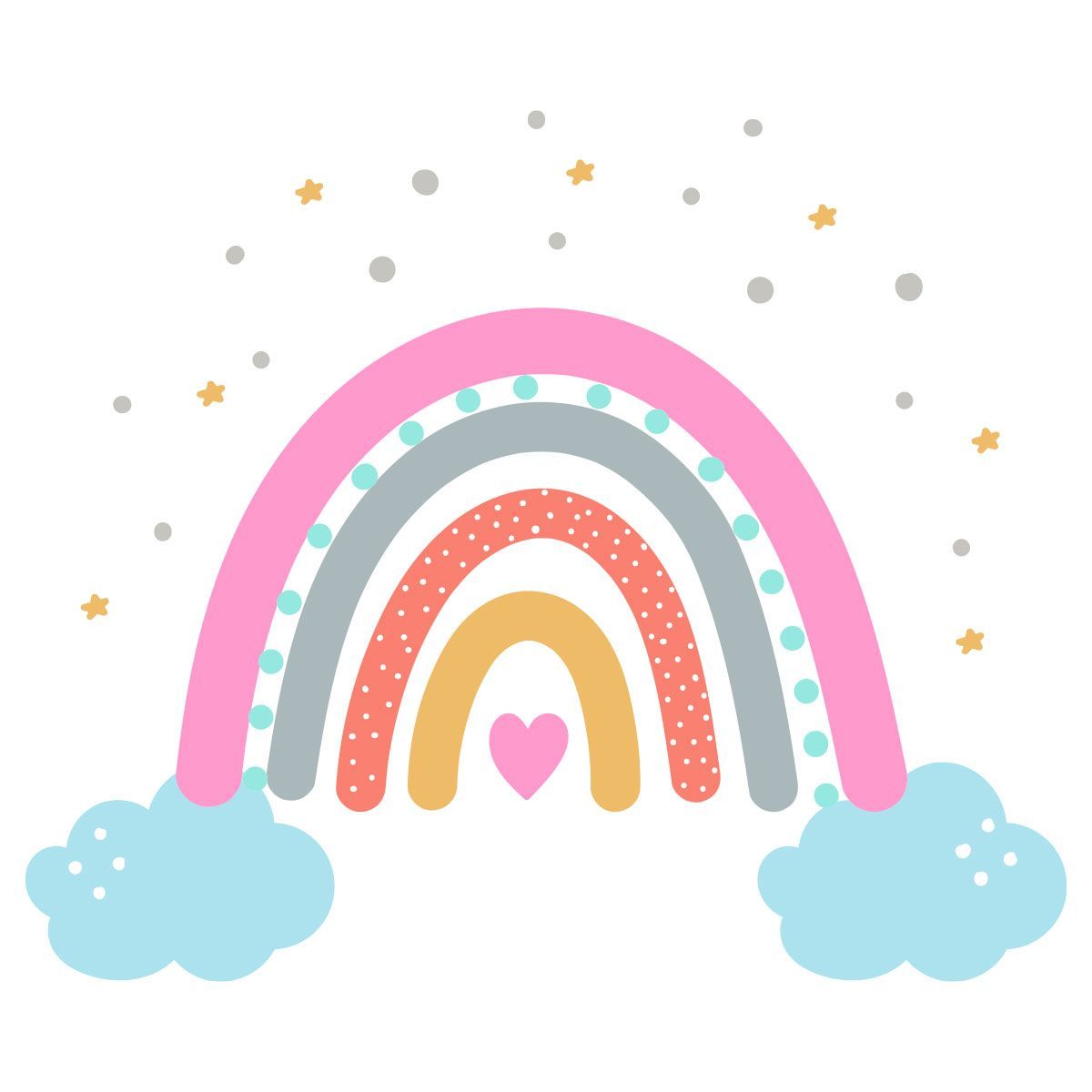 ADAZIO - Vinilo Infantil de Arcoiris S - 78cm x 65cm (ancho x alto)