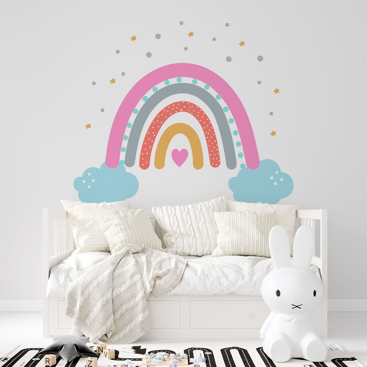 ADAZIO - Vinilo Infantil de Arcoiris S - 78cm x 65cm (ancho x alto)