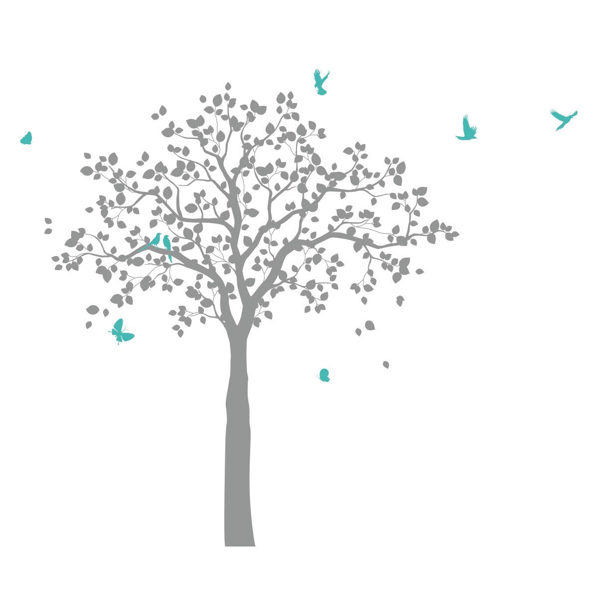 ADAZIO - Vinilo Decorativo de Arbol con Aves XL - 187cm x 160cm ancho x alto