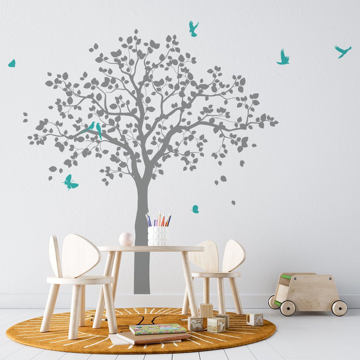 ADAZIO - Vinilo Decorativo de Arbol con Aves XL - 187cm x 160cm ancho x alto