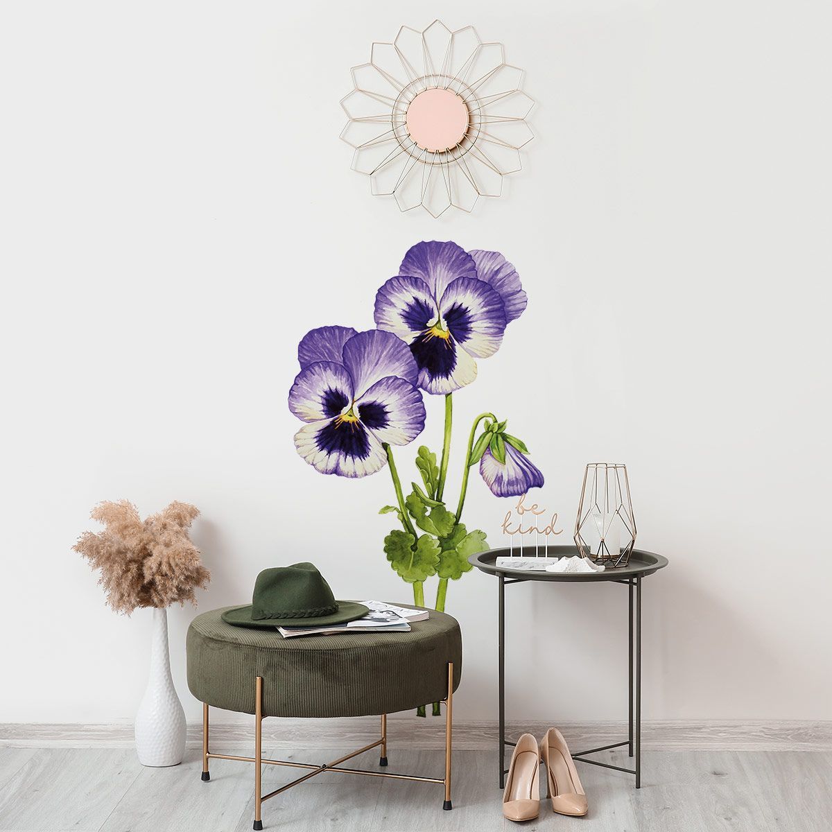 ADAZIO - Vinilo Decorativo de Flores Rosadas L - 75cm x 140cm (ancho x alto)