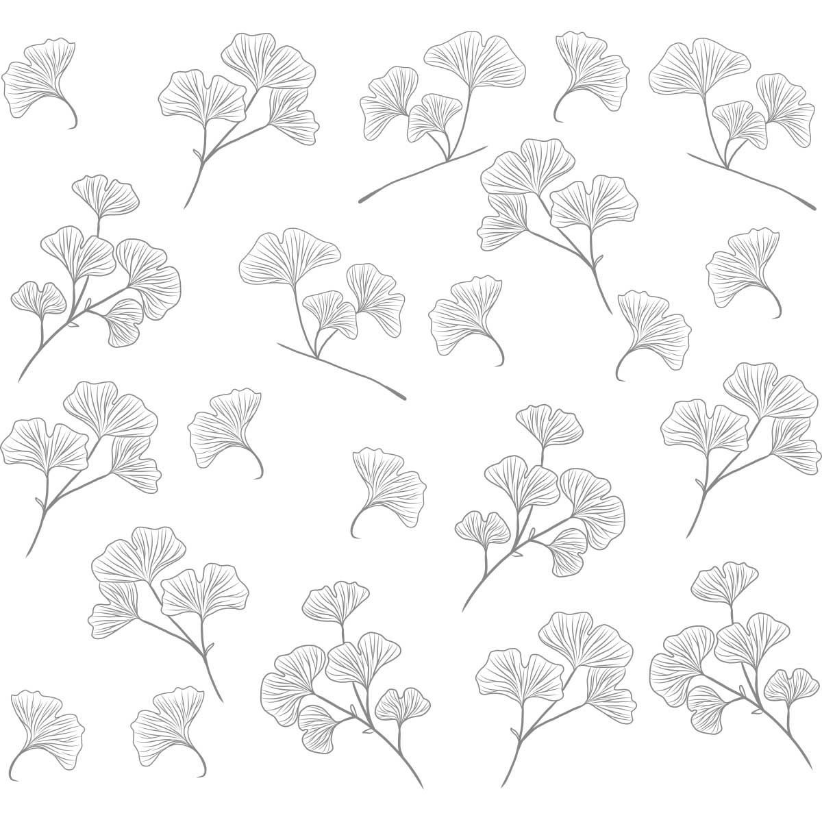 ADAZIO - Vinilo de Patrón Floral Gincko L - 210cm x 194cm (ancho x alto)