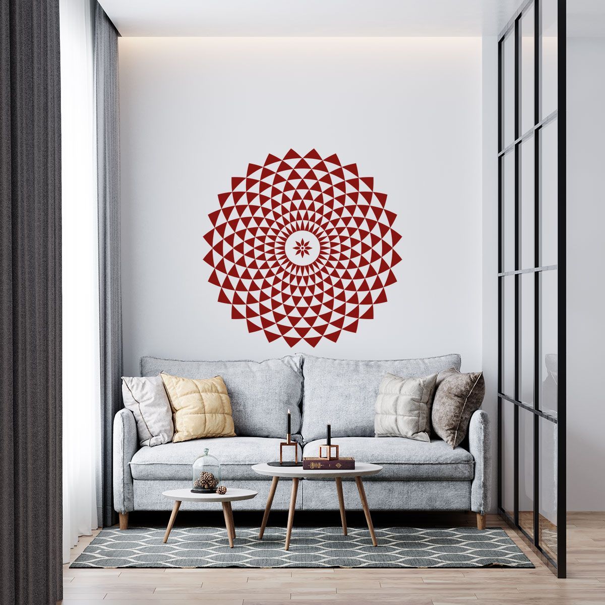 ADAZIO - Vinilo Adhesivo Optic Mandala XS - 50cm x 50cm (ancho x alto)