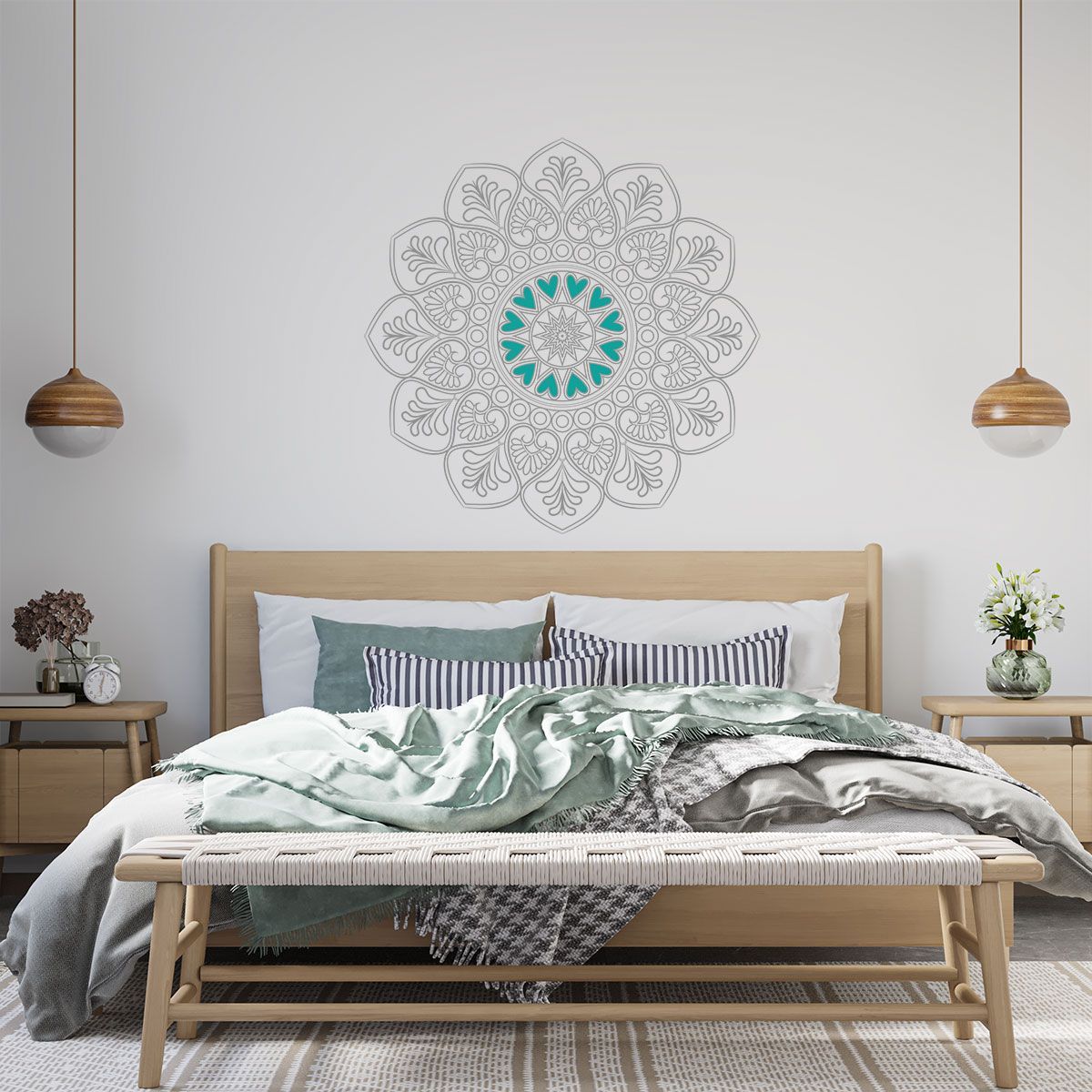 ADAZIO - Vinilo Decorativo de Mandala Kanpur M - 100cm x 100cm (ancho x alto)
