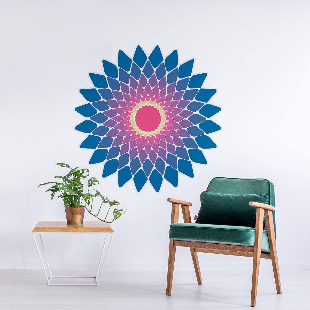 ADAZIO - Vinilo de Mandala Multicolor M - 100cm x 100cm ancho x alto