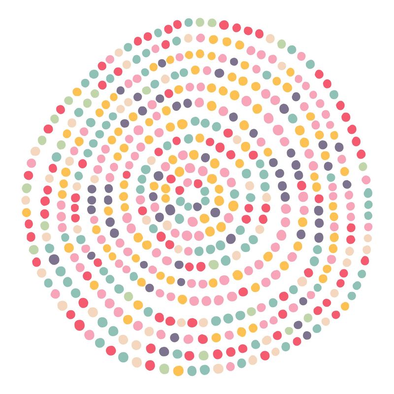ADAZIO - Vinilo Mandala Puntos Multicolores XL - 150cm x 150cm ancho x alto