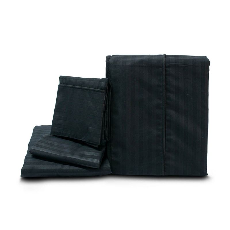 REALTEX - Juego de Sábanas Real Tex Línea Confort Unicolor - Negro
