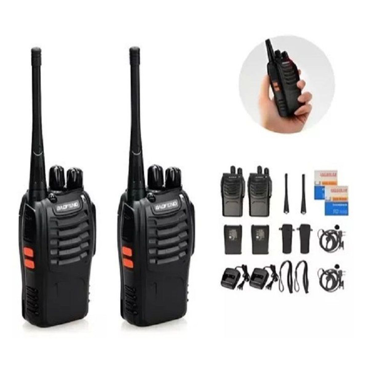 BAOFENG - 2 Radios Baofeng Woki Toki Comunicacion Boquitoquis Seguridad