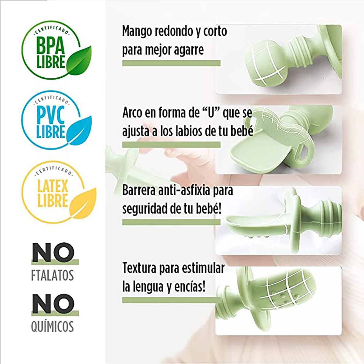 ENFANT'ASY - Cubiertos antiahogo en silicona