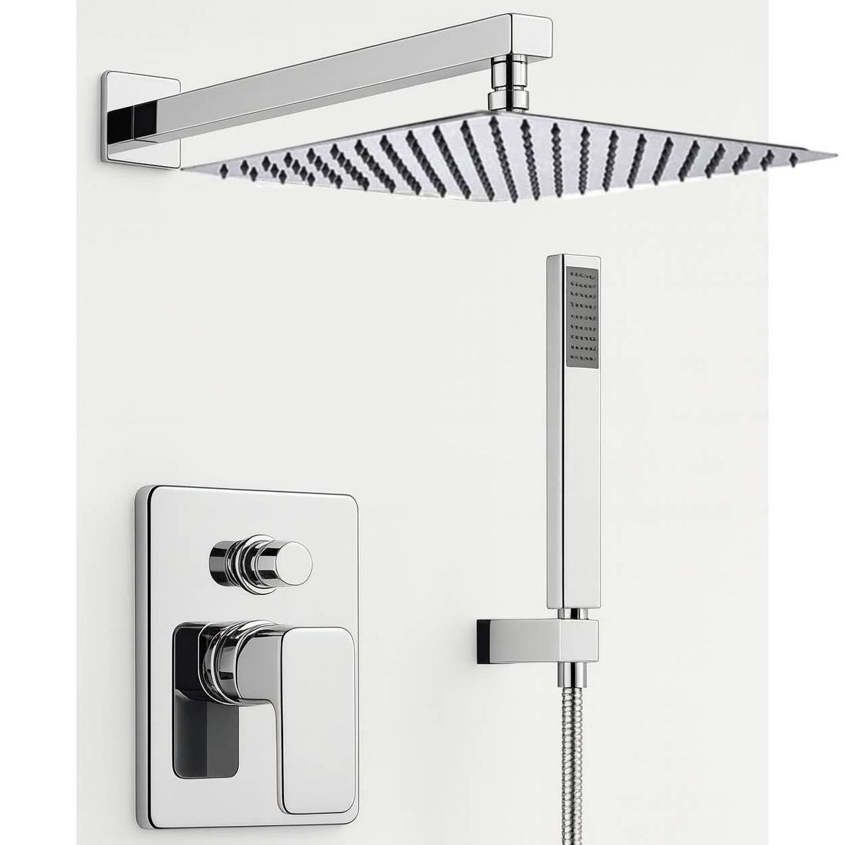 GENERICO - Kit mezclador ducha 25cm desviador teleducha-ducha teleducha y tubo