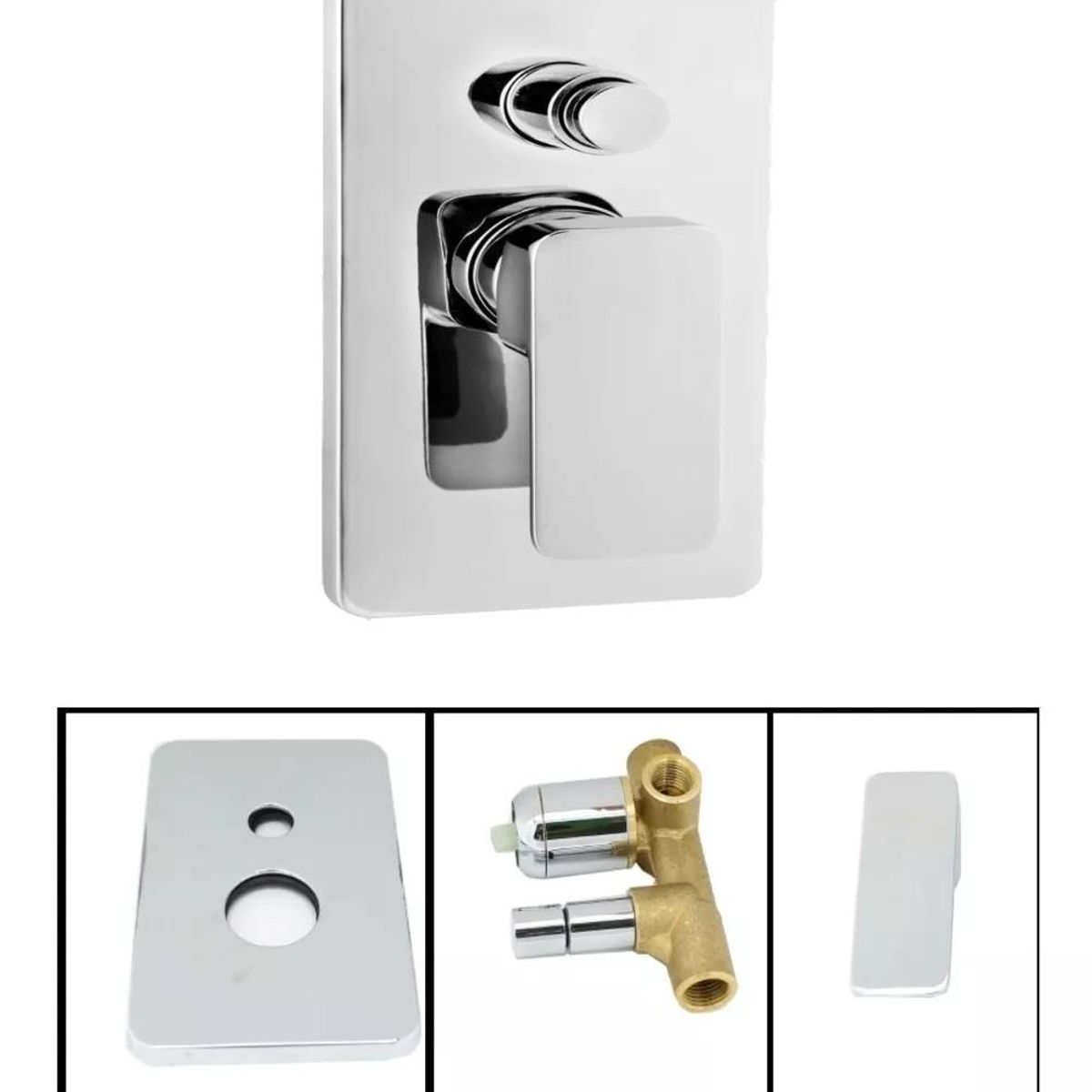 GENERICO - Kit mezclador ducha 25cm desviador teleducha-ducha teleducha y tubo