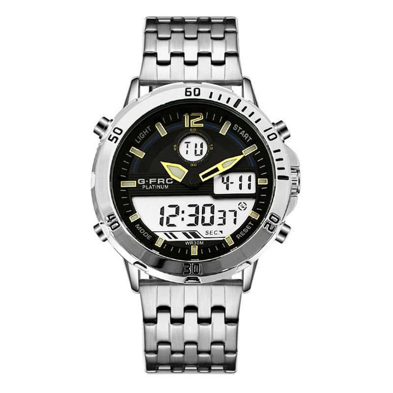 GFORCE - Reloj G-force Original Al176 Digital Acero Hombre Plateado + Estuche