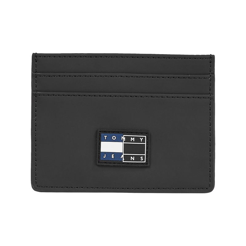 TOMMY HILFIGER - Tarjetero negro collegiate con logo Tommy Hilfiger