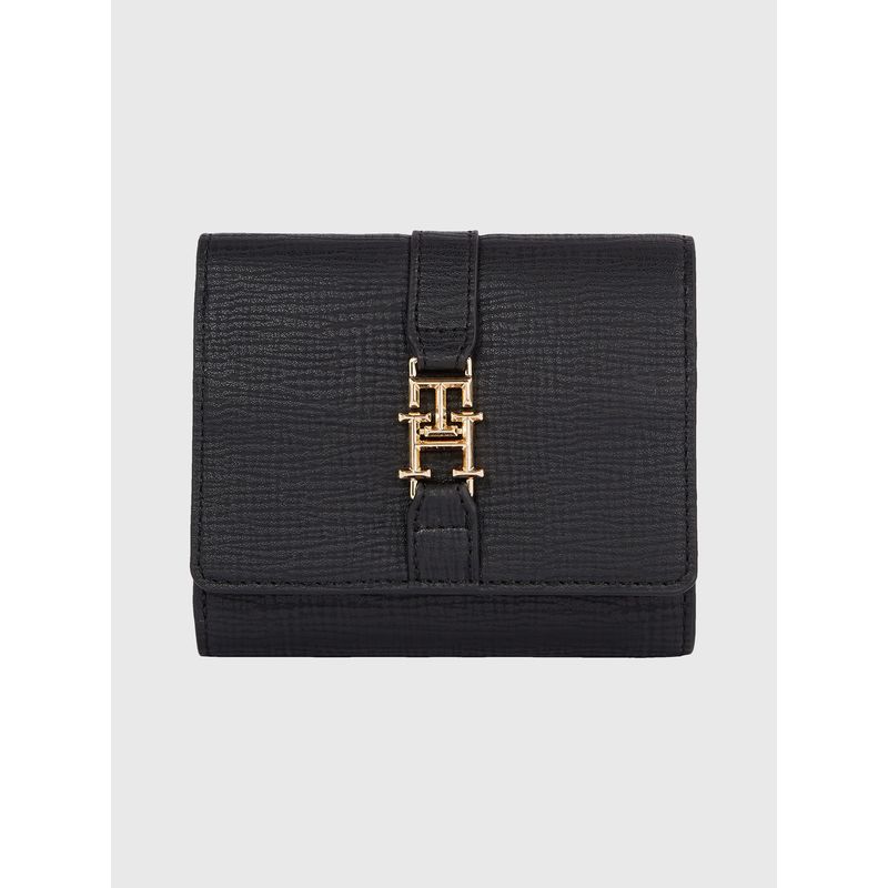 TOMMY HILFIGER - Cartera Mediana Con Insignia Del Monograma Th Mujer Negro Tommy Hilfiger
