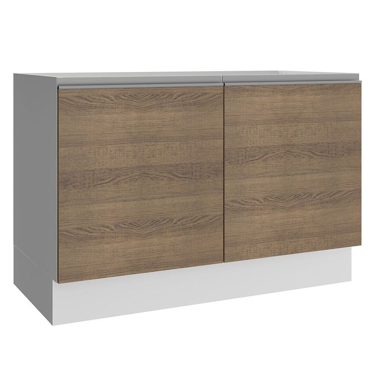 MADESA - Mueble de Cocina Bajo Glamy 1.20 Metros 2 Puertas Blanco/Marrón