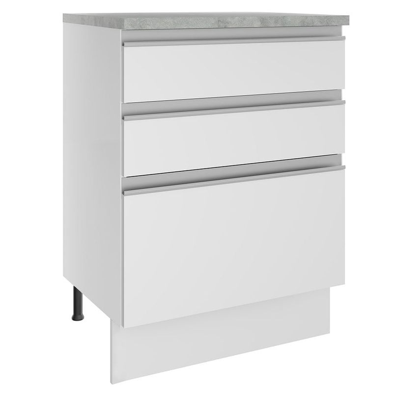 MADESA - Mueble de Cocina Bajo Glamy 60 cm 3 Cajones