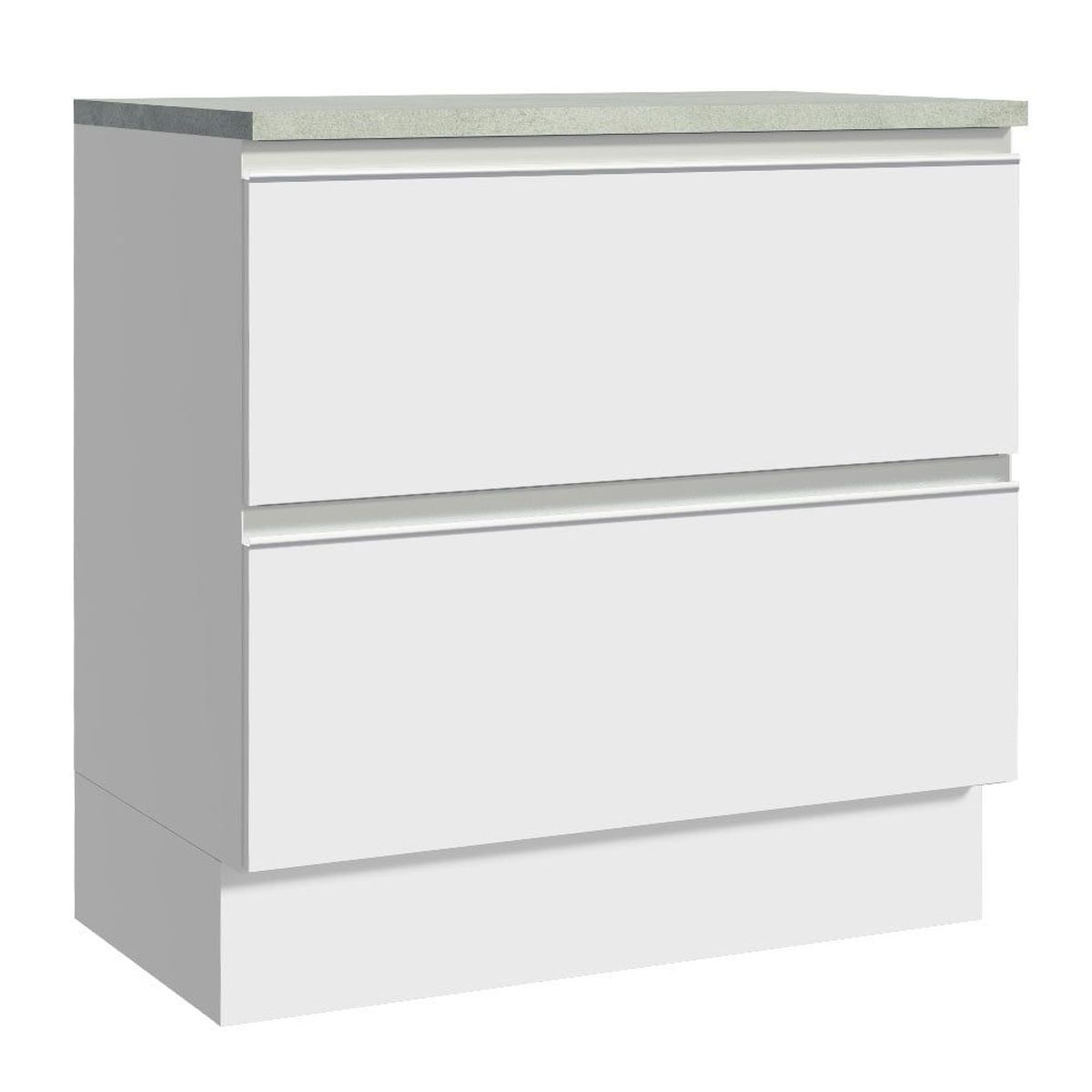 MADESA - Mueble de Cocina Bajo Glamy 80 cm 2 Cajones Blanco