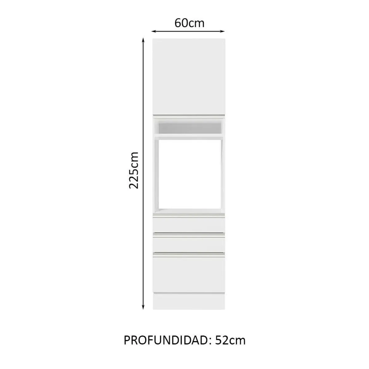 MADESA - Mueble de Cocina para Hornos Glamy 60 cm Blanco