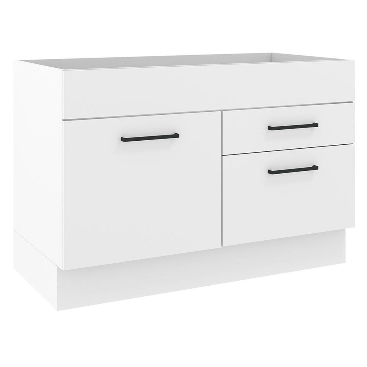 MADESA - Mueble de Cocina Bajo Agata 1.20 m 1 Puerta 2 Cajones Blanco