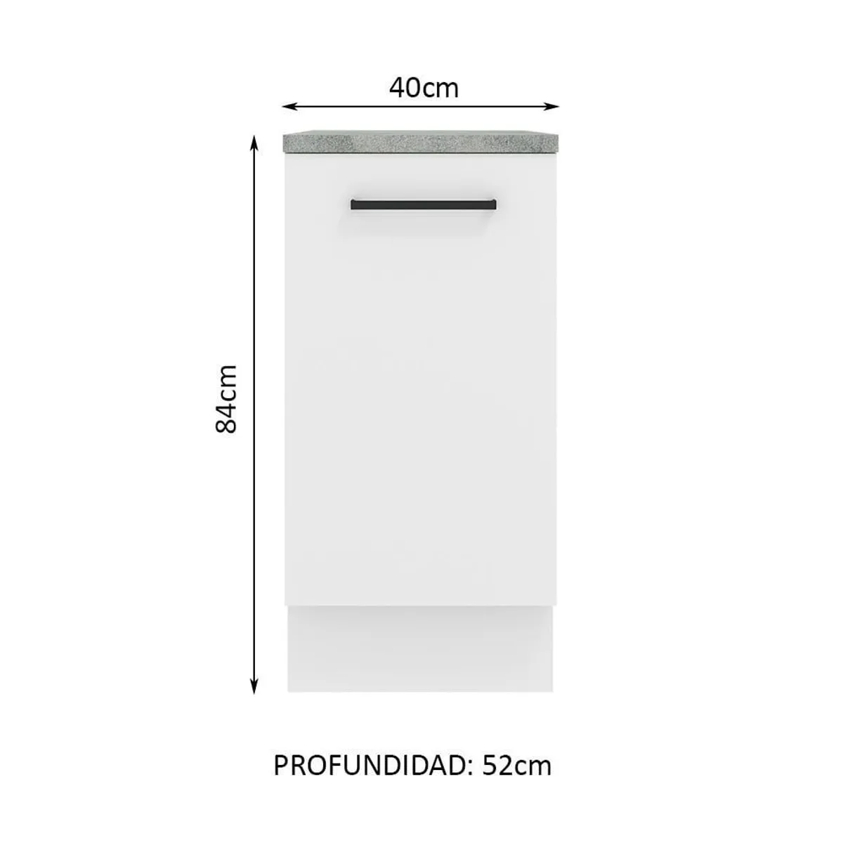 MADESA - Mueble de Cocina Bajo Agata 40 cm 1 Puerta Blanco