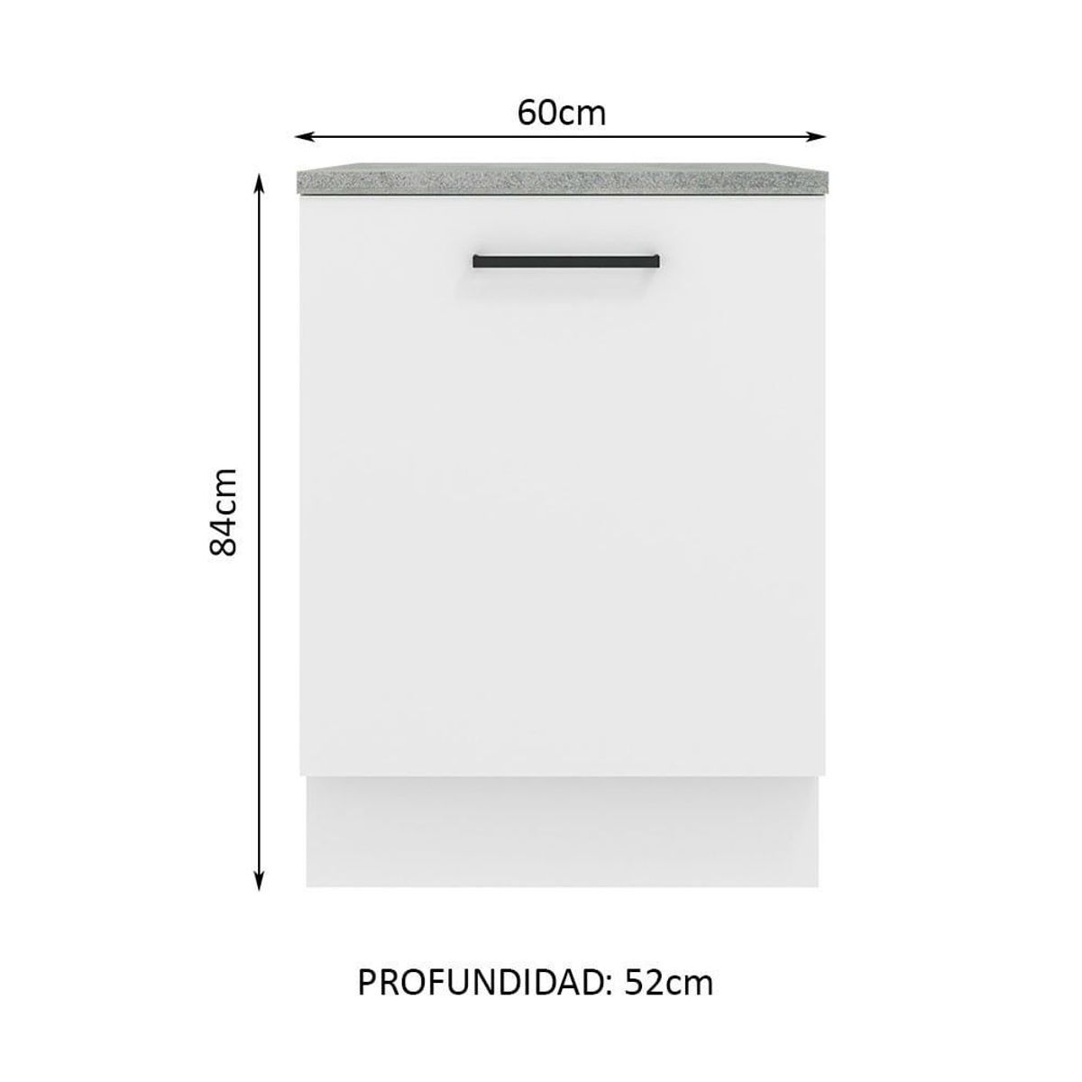 MADESA - Mueble de Cocina Bajo Agata 60 cm 1 Puerta Blanco