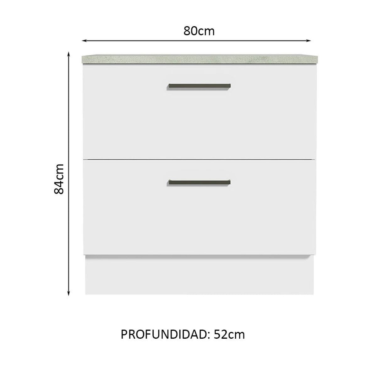 MADESA - Mueble de Cocina Bajo Agata 80 cm 2 Cajones