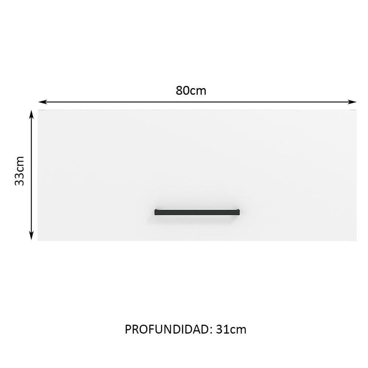 MADESA - Mueble de Cocina Superior Agata 80 cm 1 Puerta Abatible Blanco