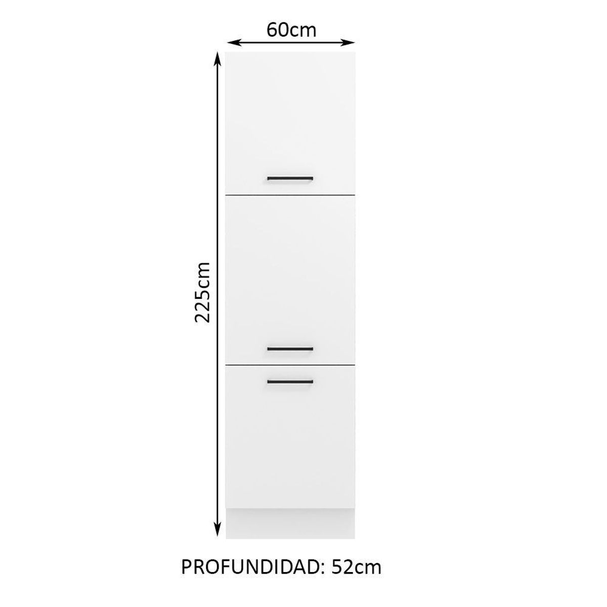 MADESA - Mueble de Cocina Armario Vertical Agata 3 Puertas Blanco