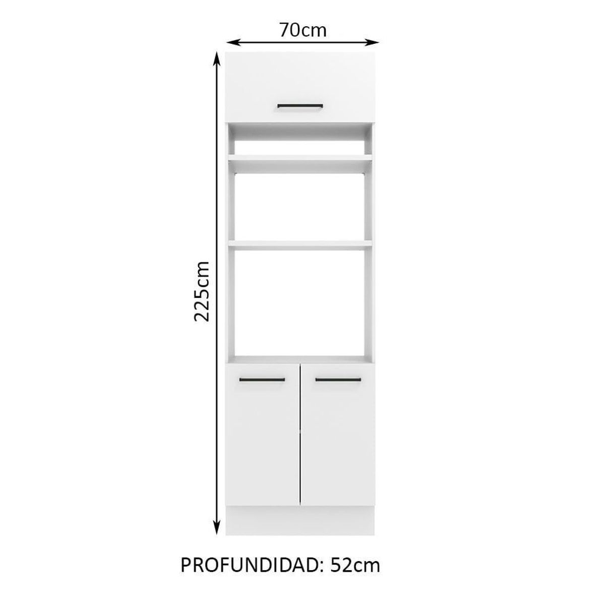 MADESA - Mueble de Cocina para Hornos Agata 70 cm Blanco