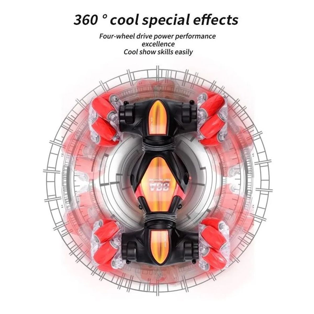 KIDSHOP - Carro Control Remoto Detección De Gesto Recargable 88A Rojo
